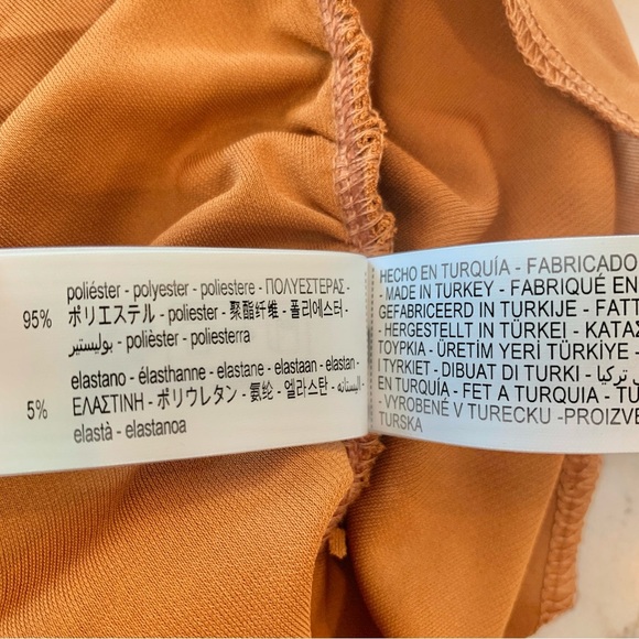 ZARA One Shoulder Asymmetric Zipper Dress Burnt Orange - Picture 14 of 15